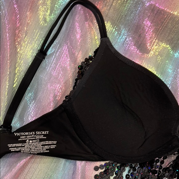 Sequin Embellished Black Bra - Picture 7 of 9